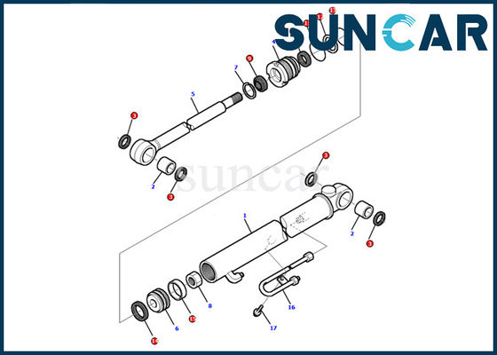 Résistance d'huile d'Inner Repair Parts d'excavatrice de KOMATSU PC12R-8 du kit 878000498 de joint de cylindre de seau
