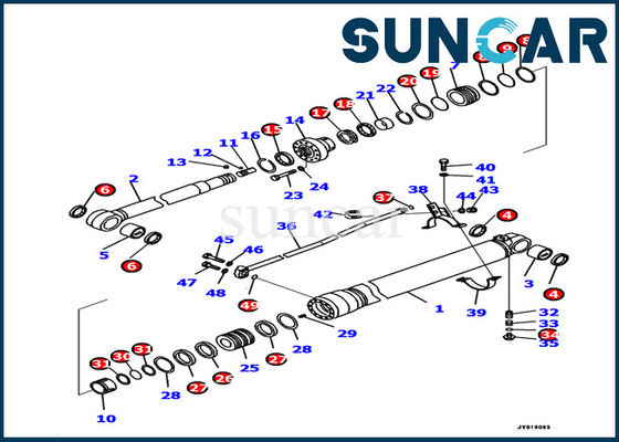 Modèle hydraulique de Seal Kit PC138US-10 d'excavatrice des kits de réparation de cylindre de bras 707-99-39770 KOMATSU