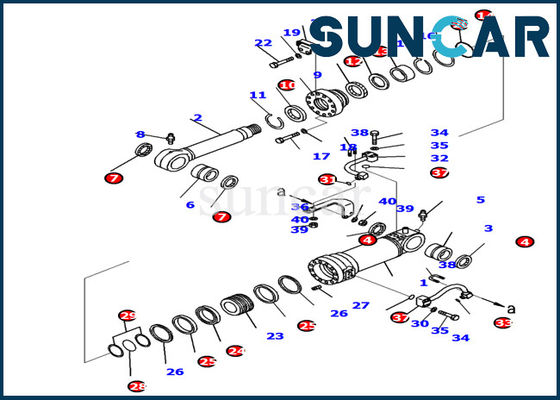 707-99-39790 kits de joint de cylindre de lame de KOMATSU pour des pièces de réparation de cylindre de la main gauche PC138US-10