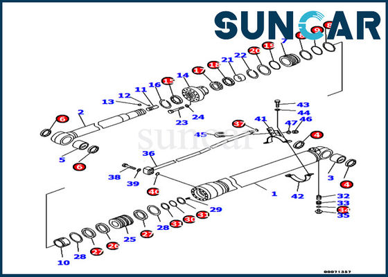 707-99-45170 kit d'Arm Cylinder Seal de modèle de Hydraulic Repair Parts Pc130-8 d'excavatrice de KOMATSU