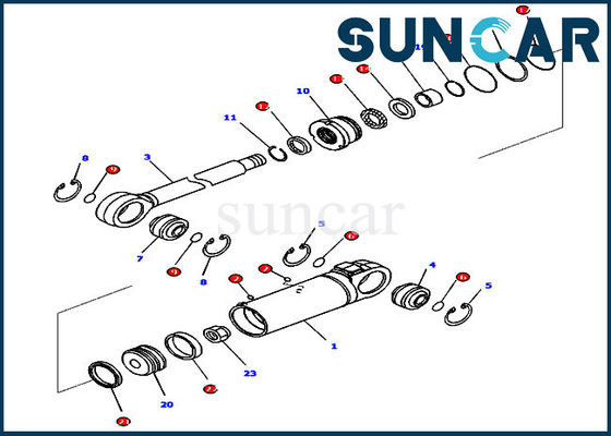 707-99-43740 7079943740 pièces intérieures de Kit Fits D65PX-16 KOMATSU de joint de cylindre de déportance de pale de bouteur