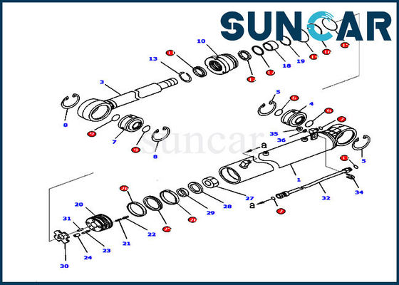707-99-36720 réparation Kit Fits D65EX-16 D65PX-16 KOMATSU de joint de cylindre d'angle de pale de bouteur