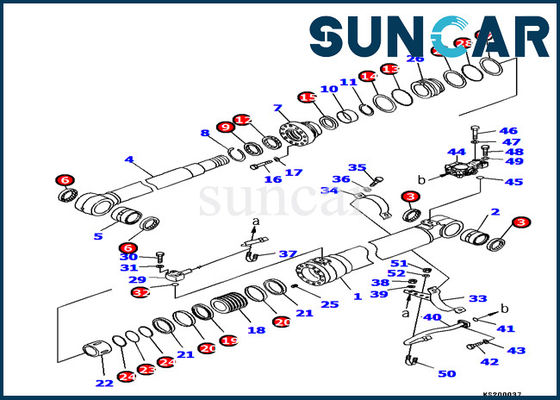 707-99-46430 kit de réparation intérieur de Kit For Excavator PC180LC-7 de joint de cylindre d'ascenseur de boom de KOMATSU