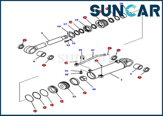 707-99-42310 pièces intérieures hydrauliques de Kit For D65EX-16 KOMATSU de joint de réparation de cylindre d'ascenseur de ripper