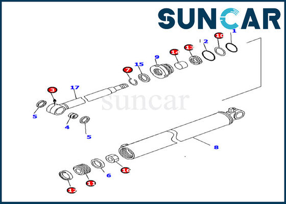 707-98-35330 kit de Cylinder Inner Service d'excavatrice du kit PC130F-7 de joint de cylindre de KOMATSU RLG