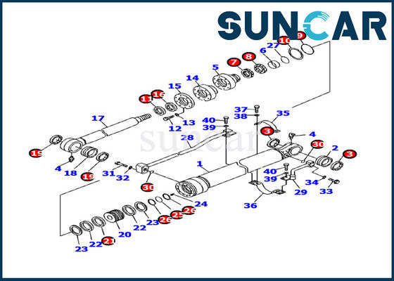 707-99-24730 kits de réparation de cylindre de seau de Sealing Kit Oil Resistance PC130F-7 d'excavatrice de KOMATSU