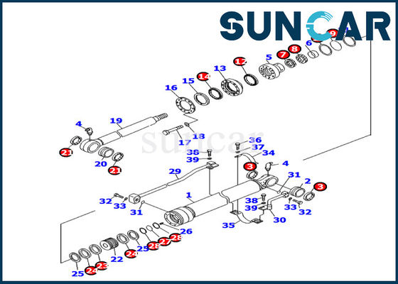 707-99-24740 excavatrice intérieure Repair Kits de Kit Fits PC130F-7 KOMATSU de joint de pièces de cylindre de seau