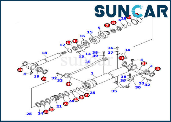 707-99-27470 excavatrice Replacement de Kit Seal Repair Kit For PC130F-7 de service de cylindre de seau de KOMATSU