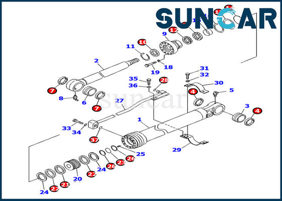 Excavatrice Bucket Cylinder Seal Kit Machinery Sealing Repair Parts de PC138US-8 KOMATSU 707-99-27780