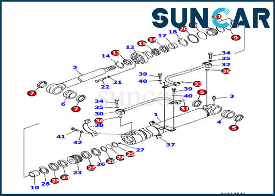 707-99-37170 modèles de Kit For Komatsu Excavator PC138US-8 de réparation de joint de cylindre de boom