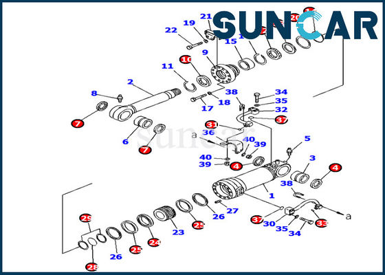 707-99-38790 kit d'Inner Parts Repair d'excavatrice de Kit Komatsu PC138US-8 de joint de cylindre d'ascenseur de lame