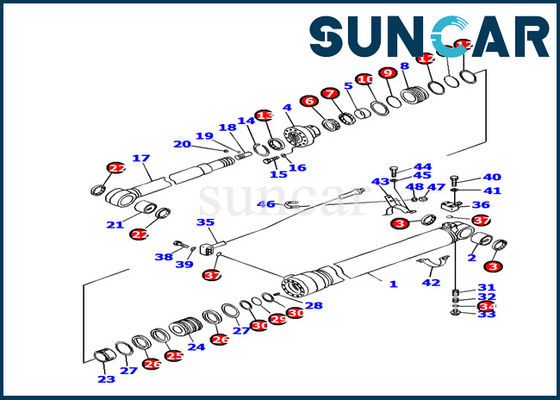 707-99-45080 excavatrice Seal Kit de Kit Fits Komatsu PC130F-7 de service de cylindre de bras de résistance d'huile