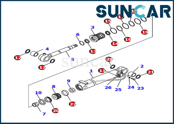 707-98-04710 kit d'Inner Repair Service d'excavatrice de Kit Komatsu PC14R-3 de joint de cylindre de boom
