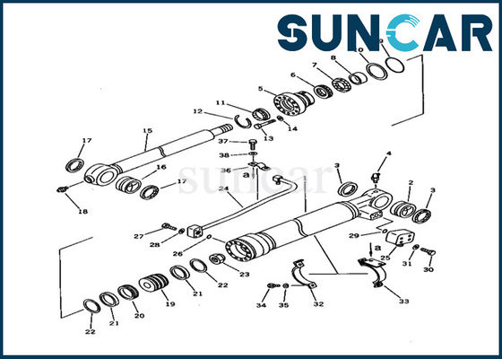 707-98-37110 cylindre hydraulique scellant le kit intérieur de service de cylindre de seau de pièces de Kit Komatsu PC150-5