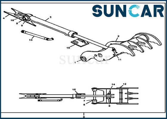 Kit de pouce de Kit For 120D 130G John Deere Excavator Direct Hydraulic de joint du cylindre AT383237 hydraulique
