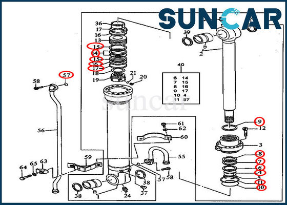 Excavatrice Cylinder Repair Kits du kit 240DLC de joint de seau de 200CLC JOHN DEERE AT196469