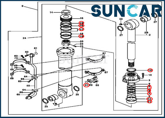 4653042 kits de JOHN DEERE Replacemenet d'excavatrice du kit 450LC 450DLC de joint de cylindre de seau