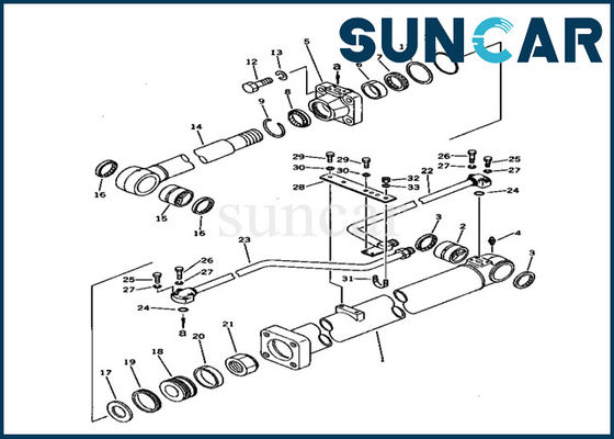 Kit de joint de réparation de l'excavatrice PC150-1 de kits de joint de cylindre de boom du kit 707-98-38510 de service de KOMATSU