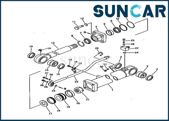 707-98-45100 kit intérieur de service de pièces de réparation de Kit Komatsu Excavator PC150-1 de joint de cylindre de bras