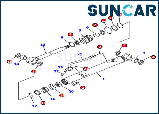 Kit de joint de cylindre de bras de Kit Parts Komatsu Excavator 707-98-05660 du service PC18MR-2