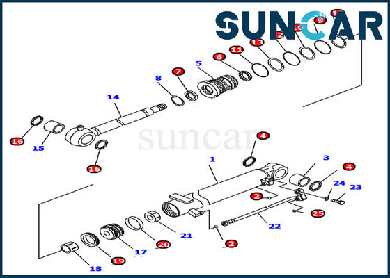 707-98-12390 modèle de Kit Replacement For Excavator de réparation de joint de cylindre du kit PC16R-3 de cachetage de KOMATSU