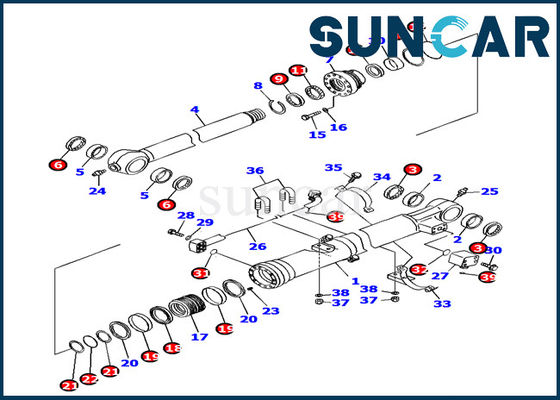 Kit de scellage hydraulique du kit PC160LC-7 KOMATSU de joint de cylindre de seau des pièces de rechange 707-99-37290