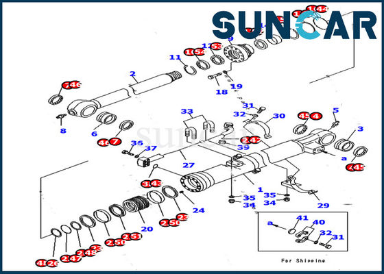 Excavatrice Cylinder Sealing Kit 707-99-37770 kits de réparation hydrauliques de bras pour le modèle de KOMATSU PC170LC-10