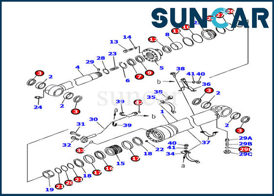 Kits hydrauliques de joint de rechange de KOMATSU PC160LC-7 du kit 707-99-46320 de cachetage de cylindre de bras