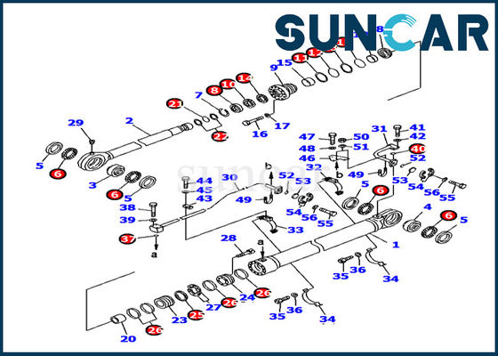 707-99-77330 kit de Bucket Cylinder Sealing d'excavatrice du kit de réparation de joint de cylindre PC1600-1 KOMATSU