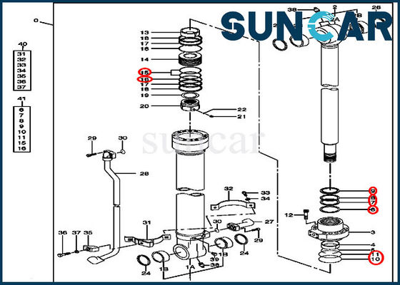 Kits de service de cylindre hydraulique du kit 4467381 de joint de seau applicables aux pièces de Deere 180 160C