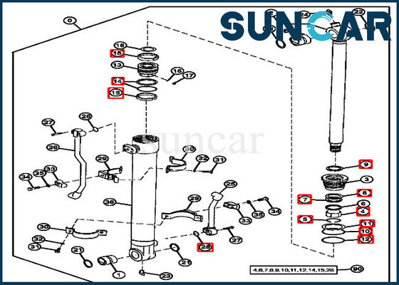 Excavatrice 190 80 John Deere de Kit Cylinder Service Kit For de joint de 4369716 seaux