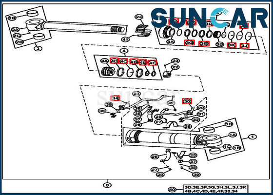 Le joint de positionnement Kit Fits For John Deere 190DW du cylindre 4669894 modèle l'équipement