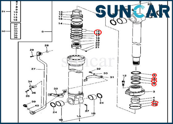 Kit 2554 230CLC John Deere Oil Seal Kits de Bucket Cylinder Sealing de 4627361 excavatrices