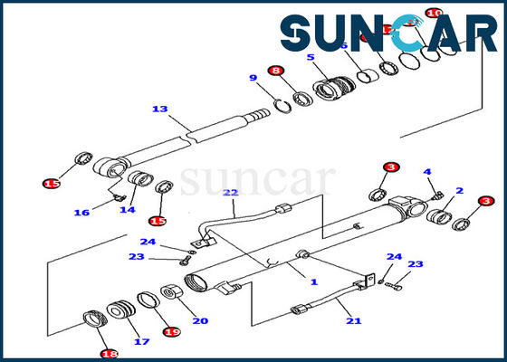 707-39-65190 kit de réparation de Kit Komatsu Excavator PC10UU PC14R PC16R de joint de cylindre de seau