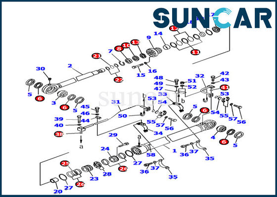 Excavatrice Service Kit Inner Repair Kit du kit 707-99-77180 de joint de cylindre de seau de KOMATSU PC1800-6