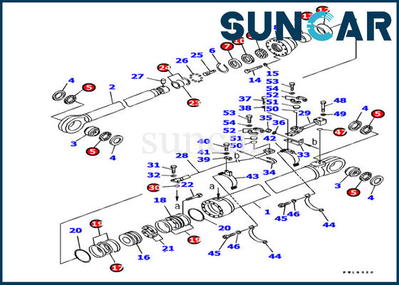 Réparation Kit Sealing Kit For KOMATSU PC1800-6 de cylindre de bras de Parts 707-99-85310 d'excavatrice