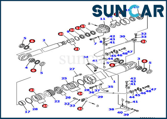 Komatsu Excavator 707-99-87730 Boom Hydraulic Cylinder Seal Kit Sealing Kits Fits PC1800-6