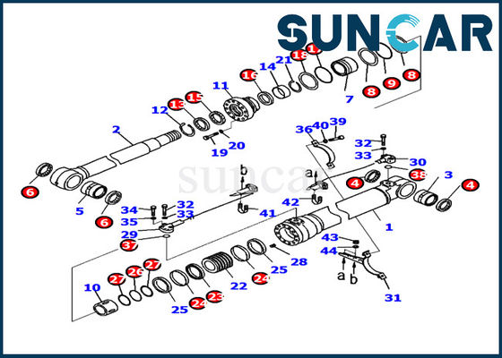 721-98-00250 les pièces intérieures de l'excavatrice PC220LC-8 KOMATSU grondent kit de joint de réparation de cylindre