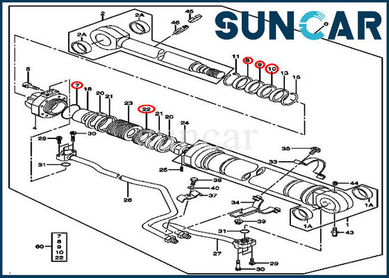 4485615 kits de réparation de joint de boom adapte le cylindre de 270C LC John Deere Excavator LH/RH