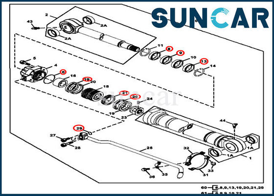 Excavatrice hydraulique Equipment de Kit For 270CLC 270LC de joint des kits AT264439 de cylindre de seau de JOHN DEERE