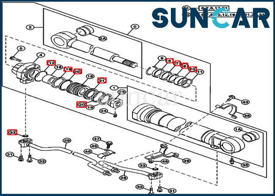 AT264437 cylindre hydraulique Kit Boom Seal Kit For 200LC 2054 270LC John Deere Parts