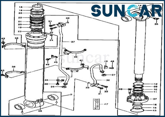 9257552 kits de Hydraulic Oil Seal d'excavatrice de Kit Deere 450CLC 450LC de joint de cylindre de bras