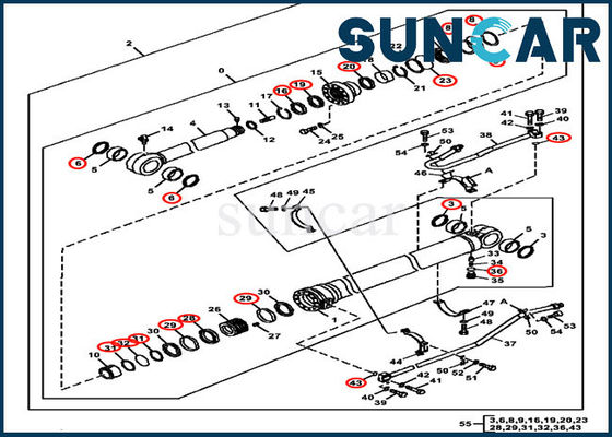 Bras de bâton de 4640118 Dipper scellant l'excavatrice Models de Kit Fits John Deere 350GLC 370C 350DLC