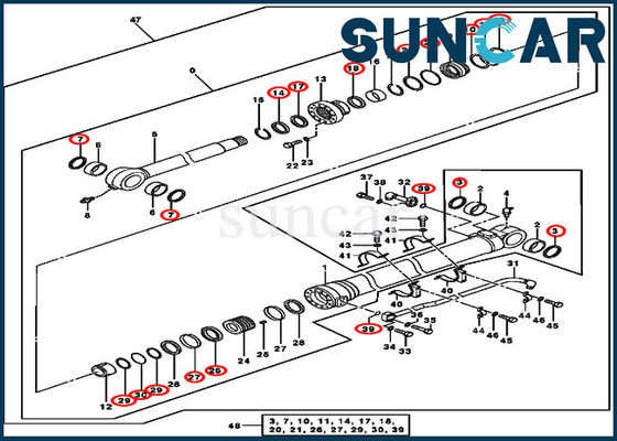 Remplacement Kit For 370C 3554 John Deere de joint de cylindre des kits 4640108 de joint de seau