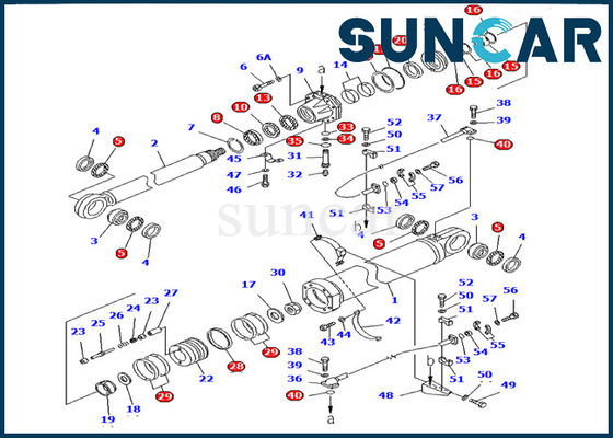 Phoque Kit For Model PC1600-1 de réparation de cylindre de boom de Seal Kits 707-99-87600 d'excavatrice de KOMATSU hydraulique