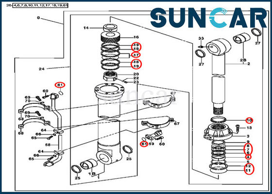 Cylindre hydraulique Kit Excavator Seal Kits Fits 450LC John Deere Parts du seau AT314427