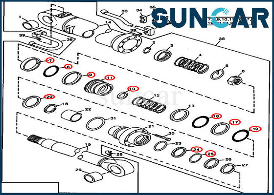 Kit du kit ISO9001 490 John Deere Cylinder Repair Seal de cachetage du bras AT264444
