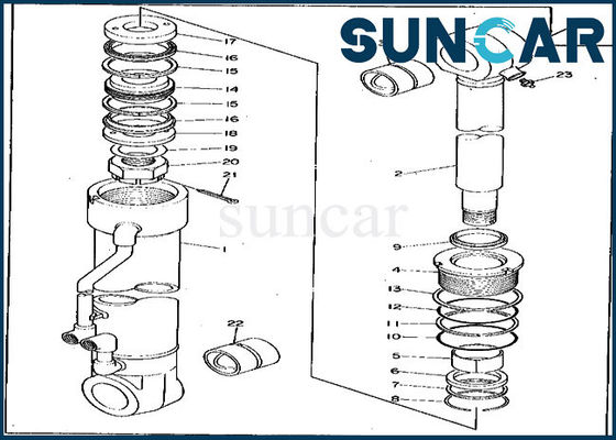 0265107 réparation Kit Excavator Hydraulic Seal Kit de joint du kit 495D 595 Deere de cylindre de stabilisateur