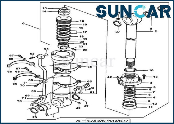 4438696 excavatrice de Kit For 550LC de réparation de joint de cylindre de Deere de kits de service de seau