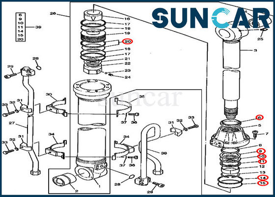 Cylindre hydraulique 590D de bras de Kit Fits John Deere Excavator de joint de la réparation AT192075